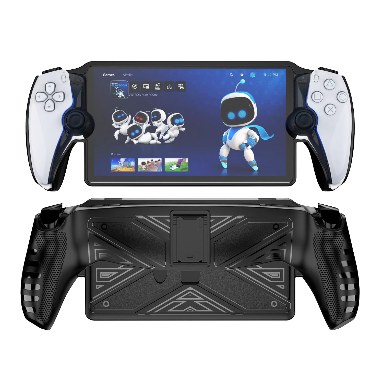 ZORBES Protective Case Cover for Playstation Portal Game, TPU Protective Skin Cover for Playstation Game Console with Kickstand, Anti-Scratch Protective Cover for Playstation Portal Game Machine Protector ZORBES Protective Case Cover for Playstation Portal Game, TPU Protective Skin Cover for Playstation Game Console with Kickstand, Anti-Scratch Protective Cover for Playstation Portal Game Machine Protector